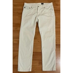 AG Adriano Goldschmied Graduate Jeans Mens 36x31 Off White Ecru Tailored Leg